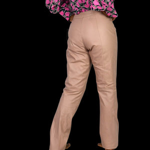 Vintage Wilsons Maxima Leather Pants Pink Blush Straight High Waist Deadstock 28 6