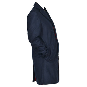 Doctor Who Twelfth Peter Capaldi Blue Navy Dress Coat Notch Lapel Topcoat Wool Overcoat Mens Small Medium