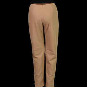 Oscar de La Renta Trousers Tan Wool Chain Accent High Waist Dress Pants Tapered Size 2 Petite