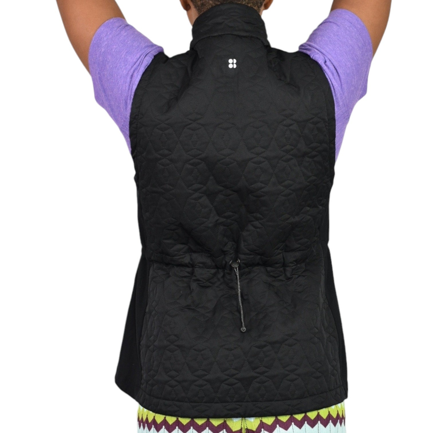 Sweaty Betty Fast Track Thermal Running Gilet Black Vest Quilted Shell Full Zip Size Large