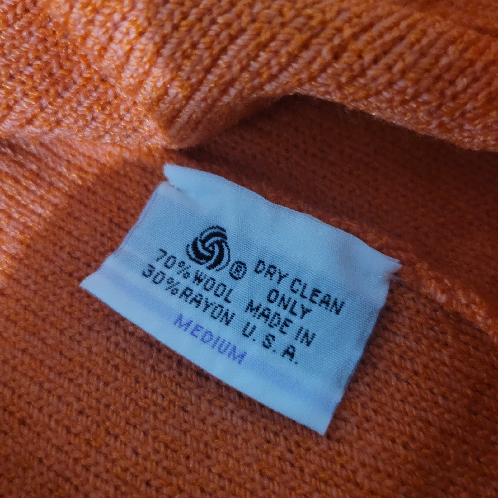 Vintage Steve Fabrikant Knit Dress Orange Color Block Button Front Jeweled Funky Medium