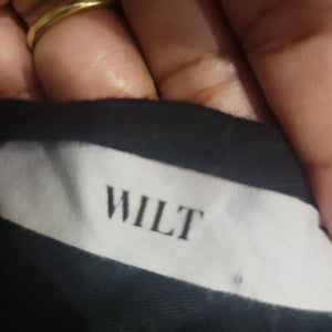 Wilt Black Slant Hem Tank Top Black Sleeveless Tee Angled Slub Jersey Asymmetric Casual Travel XS
