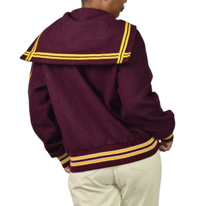 Veste Universitaire Vintage Holloway - Taille M - Cuir Et Laine - Années 90