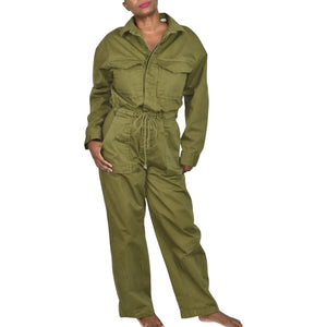 Levis Baggy Surplus Jumpsuit Green Olive Flight Suit Oversized Cotton Utility Coveralls Size Small