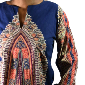 Vintage Dashiki Pakistan Caftan Dress Blue Kaftan 70s Maxi Dress Kimono Sleeve Side Slits Hippie Bohemian Festival Medium