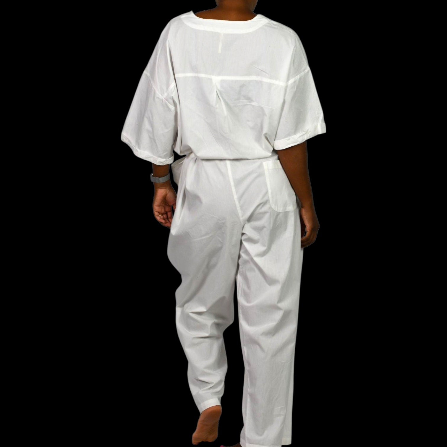 Free People Feels So Right Jumpsuit White One Piece Oversized Belted Casual Baggy Small