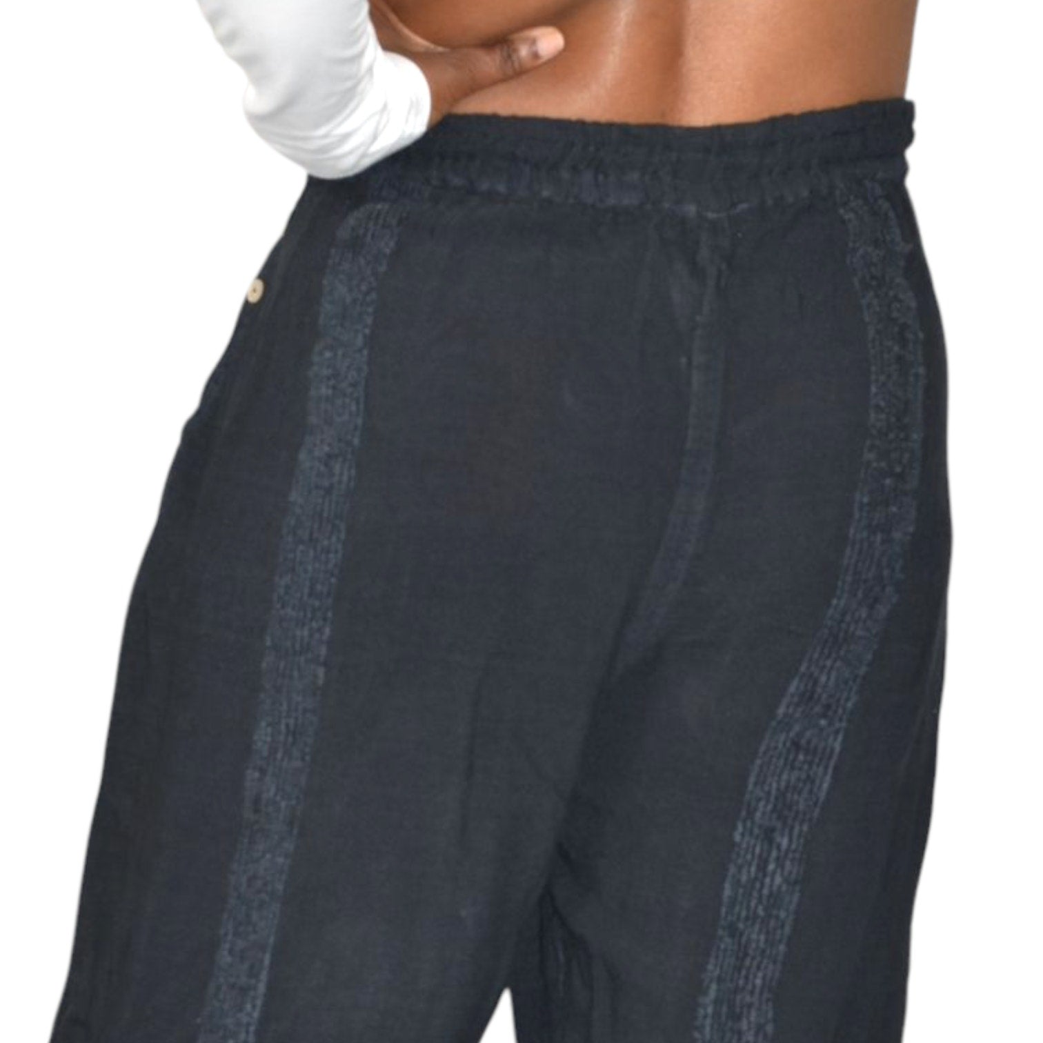 Vintage Impulse Genie Pants Black Gauze Balloon Harem Bohemian Cotton Easy One Size