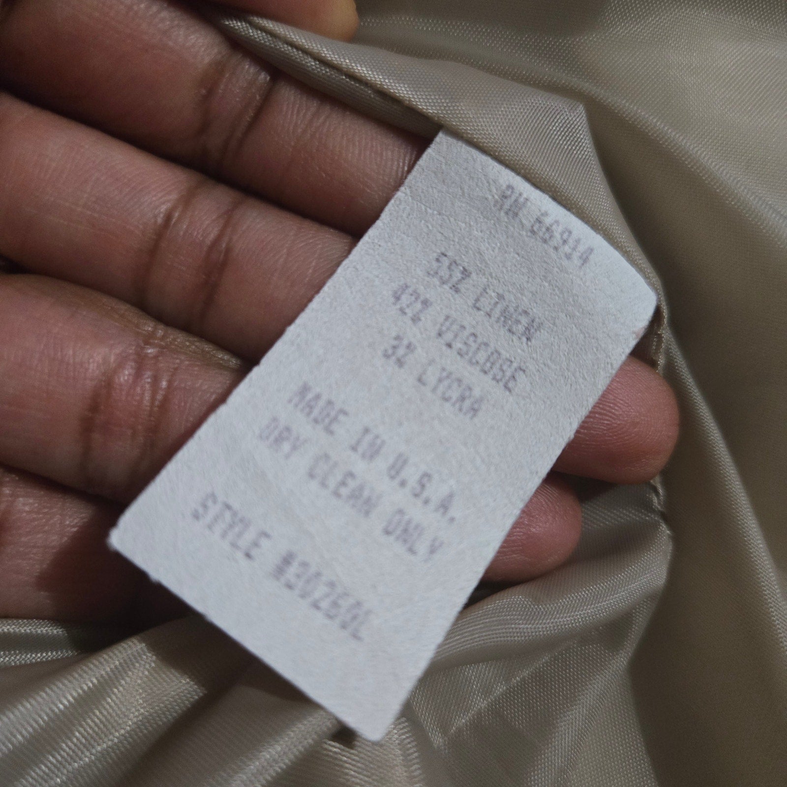 Vintage Althuser Linen Blend Blazer Jacket Beige Cropped Black Trim Tailored Shoulder Pads 10