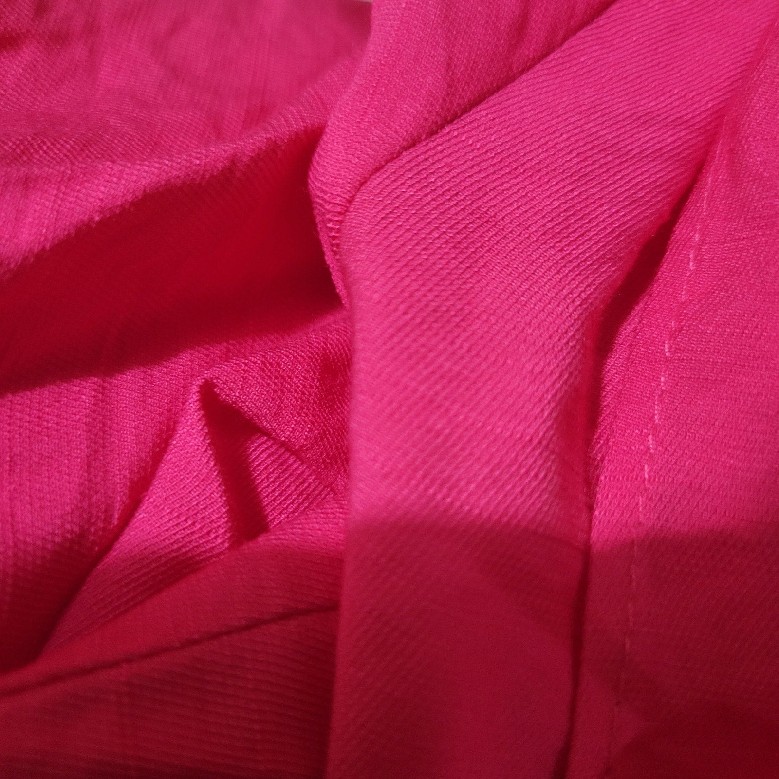 Zara Frilly Dress Pink Bright Hot Fuchsia Midi Tiered Romantic Girly Ruffle Neck Large