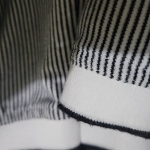 Vintage Lyse Spenard Weekend Pants Black Stripe Knit Drawstring Pull On Stretch Lagenlook Large