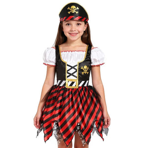 Simplecc Girl Pirate Costume Black Red Halloween Goth Pixie Party Dress Up Girls 9 11