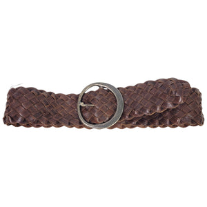 Banana Republic Wide Braided Leather Belt Brown Vintage Classic Woven Waist Size XS