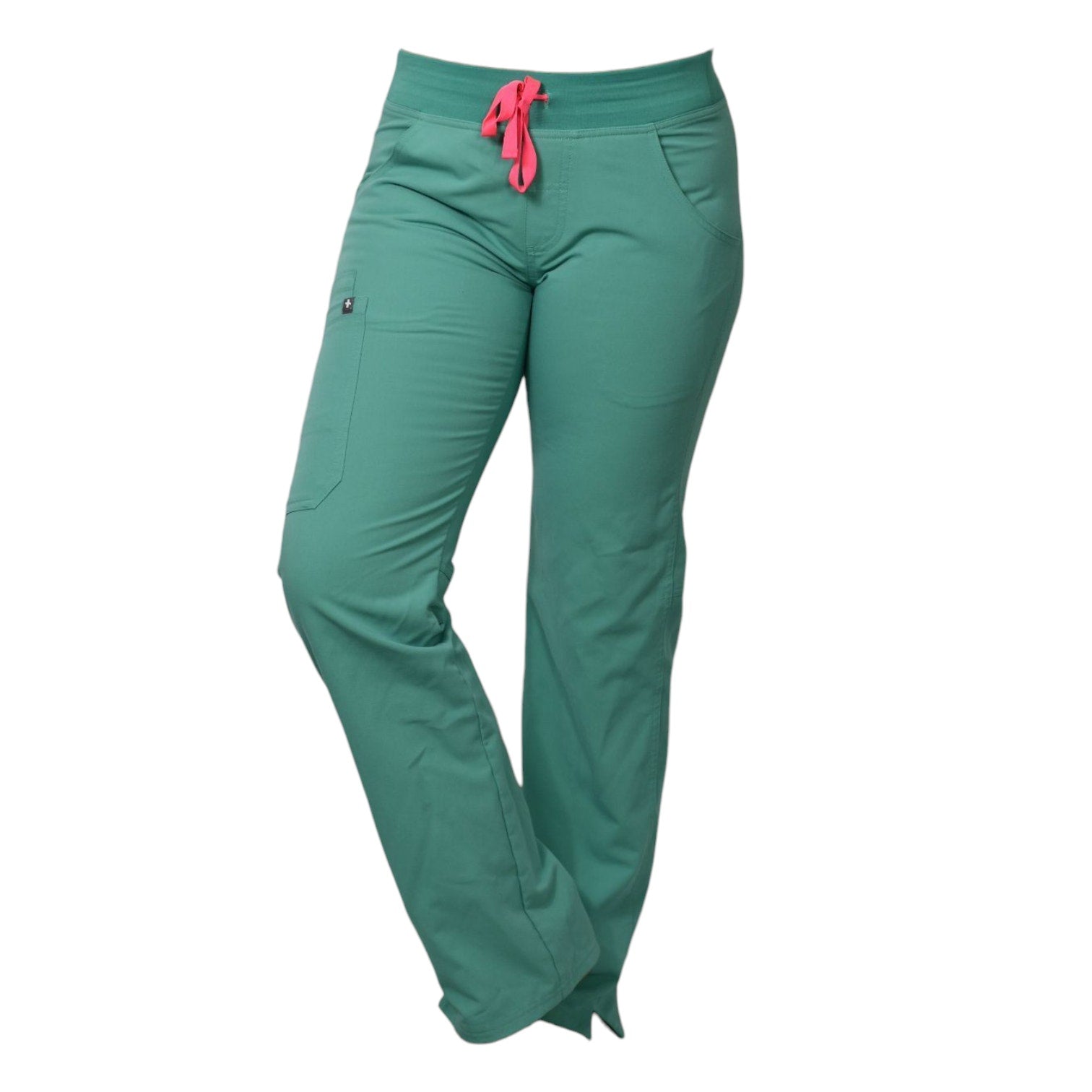 FIGS Kade Cargo Scrubs Pants Aqua Blue Straight Slim Fit Pockets Ankle Slits XS