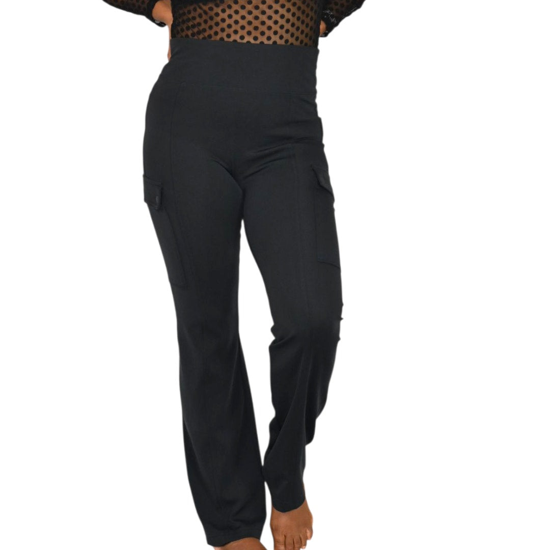 Athleta Delancey Straight Cargo Pants Black Straight Leg Stretch Pull On High Waist XS