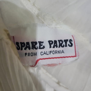 Vintage Spare Parts Crop Top Set White Gauze Cotton Halter Tube Halter Bolero Small
