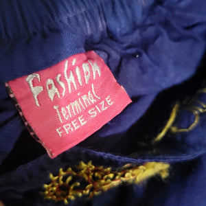 Vintage Fashion Terminal Wrap Pants Purple Tie Dye Blue Tulip Harem Hammer Genie One Size