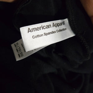 American Apparel Black Catsuit Cotton Spandex Long Sleeve Mock Neck Bodysuit Jumpsuit XL