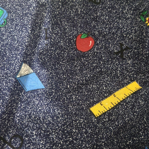 Homemade School Bus Teacher Vest Blue Kids Bus Button Front Cotton Novelty Waistcoat Small