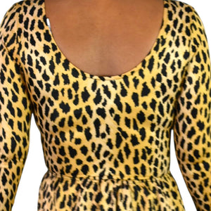 Vintage Parklane Bodysuit Costume Animal Print Leopard Jungle Cavewoman Cosplay Small