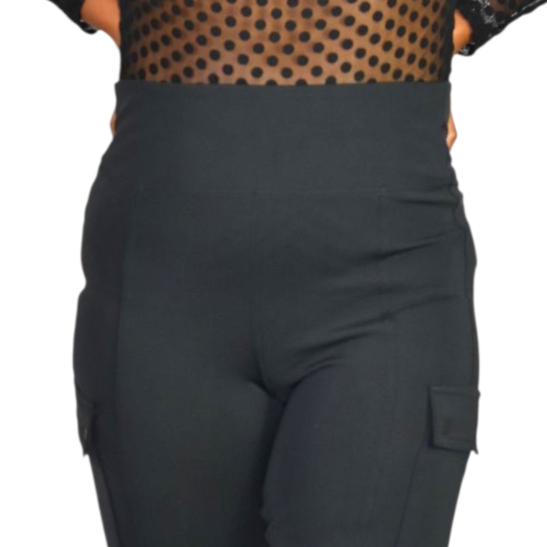 Athleta Delancey Straight Cargo Pants Black Straight Leg Stretch Pull On High Waist XS
