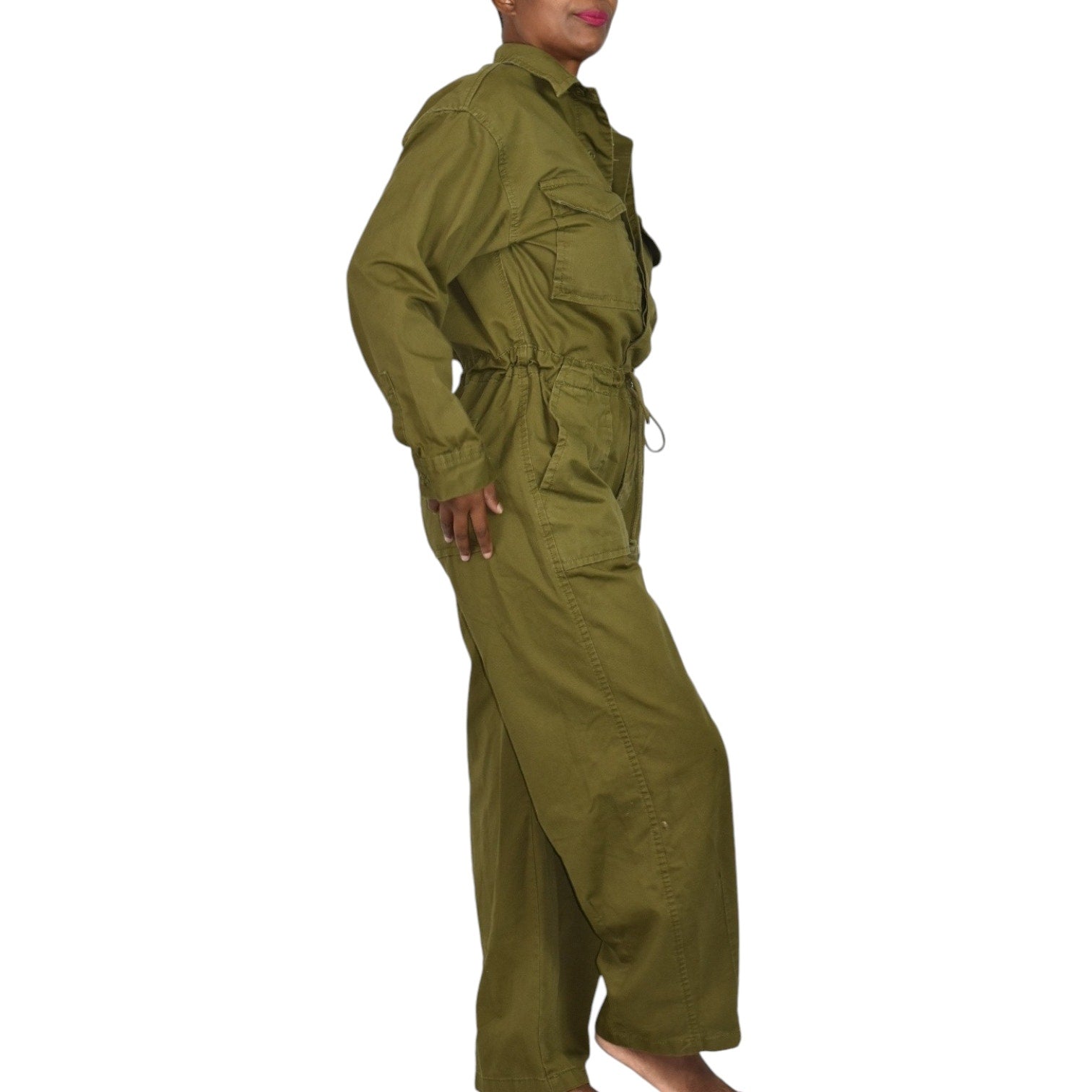 Levis Baggy Surplus Jumpsuit Green Olive Flight Suit Oversized Cotton Utility Coveralls Size Small