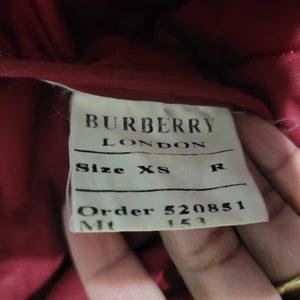 Burberry Quilted Jacket Red Nova Check Lightweight Slim Fitted Hip Length Shell Barn Chore XS