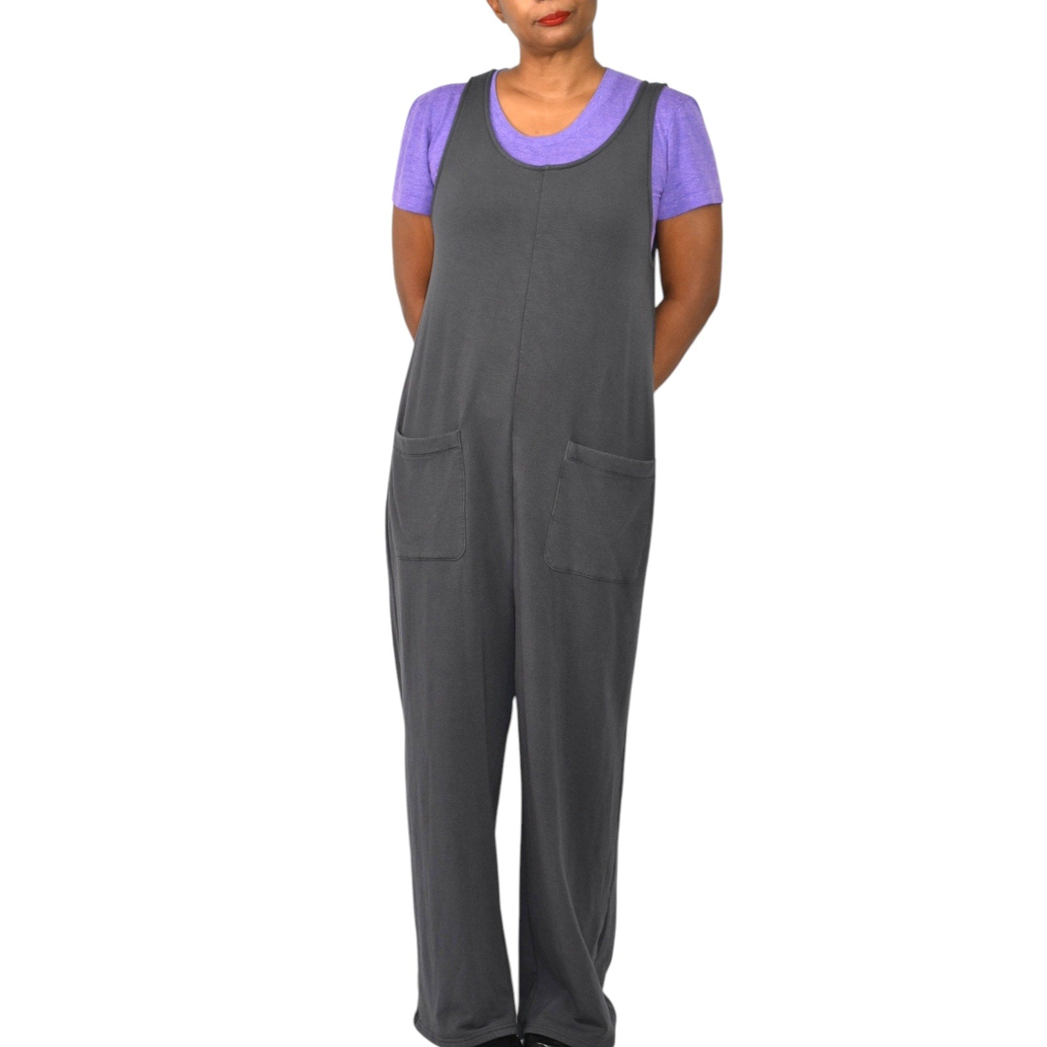 Madewell MWL SuperBrushed Pull On Jumpsuit Gray Terry Fleece Modal Sleeveless Small