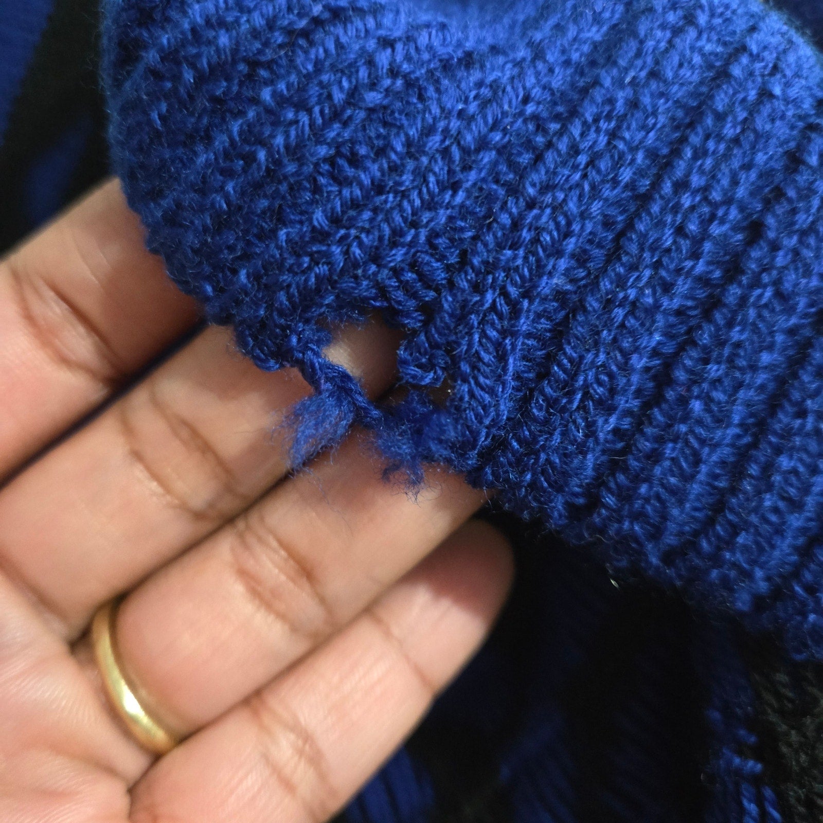 Vintage St John Sportswear Sweater Royal Blue Marie Gray Patterned Turtleneck Medium