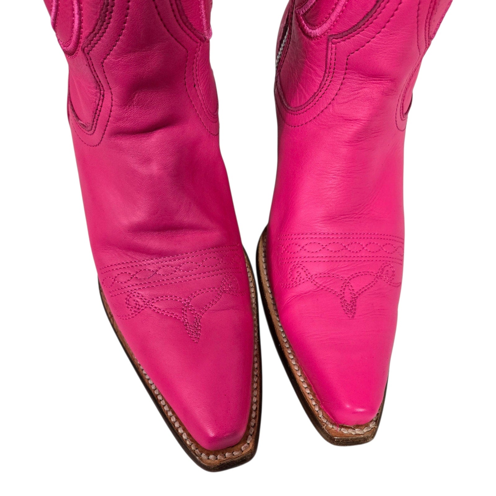 Corral Western Boots Pink Fuchsia Snip Toe Cowboy Cowgirl Tall Leather Neon Embroidery 8