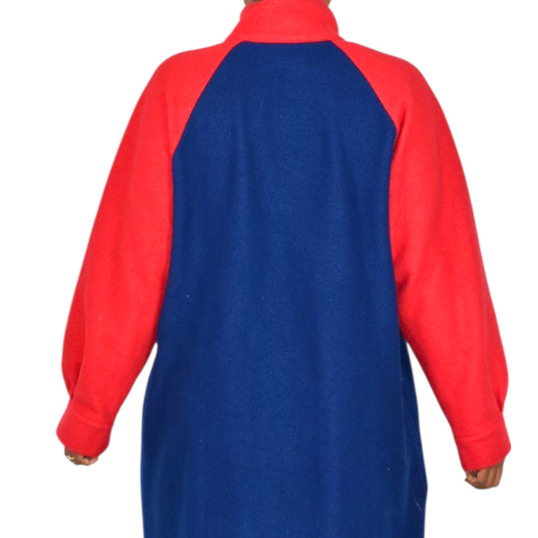 Herbcraft Vintage Lounger Robe Fleece Pile Fuzzy Housecoat Muumuu Blue Lounge Large