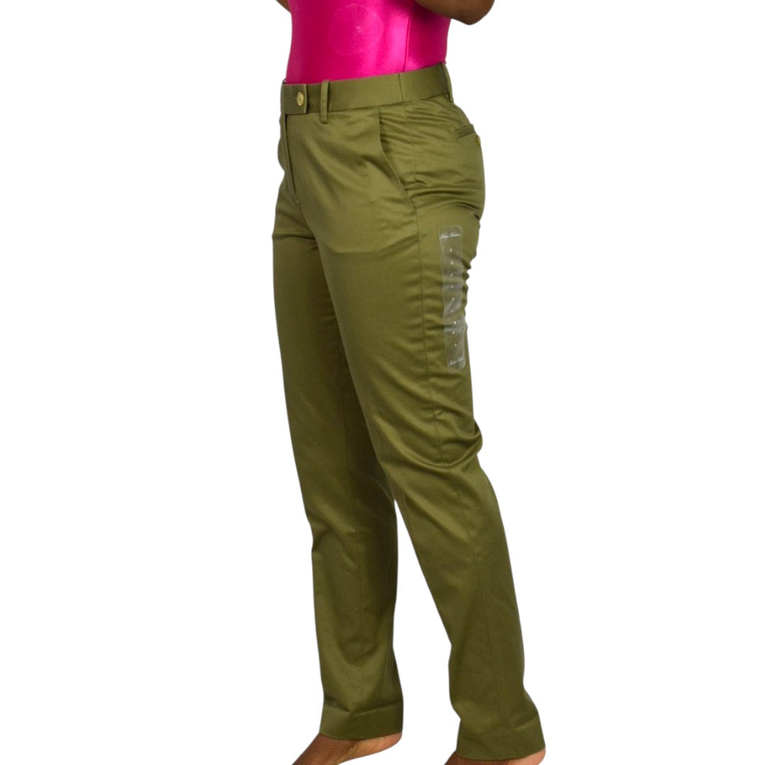 Brooks Brothers Advantage Chino Pants Green Olive Cotton Wrinkle Free Trousers Work Stretch Tapered Mid Rise 4
