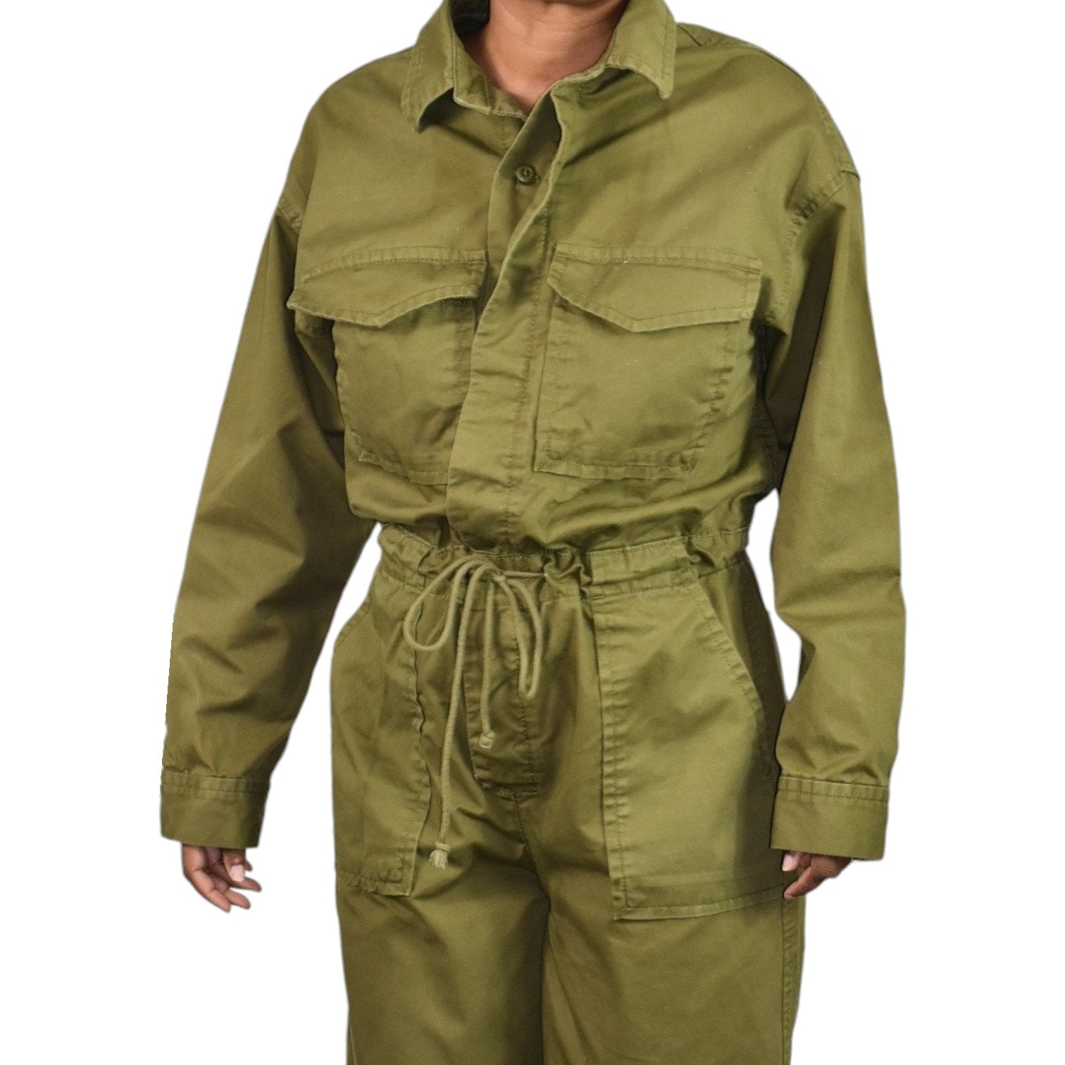 Levis Baggy Surplus Jumpsuit Green Olive Flight Suit Oversized Cotton Utility Coveralls Size Small