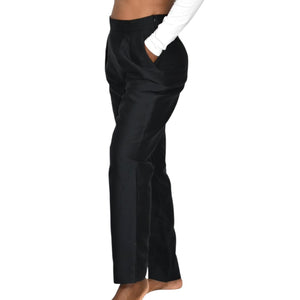 Max Mara Pianoforte Trousers Black Pants Matte High Waist Balloon Barrel Taper Leg Dress 8