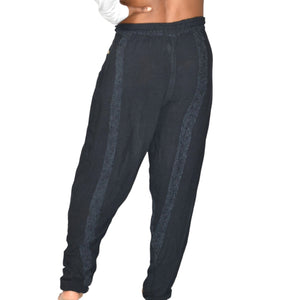 Vintage Impulse Genie Pants Black Gauze Balloon Harem Bohemian Cotton Easy One Size