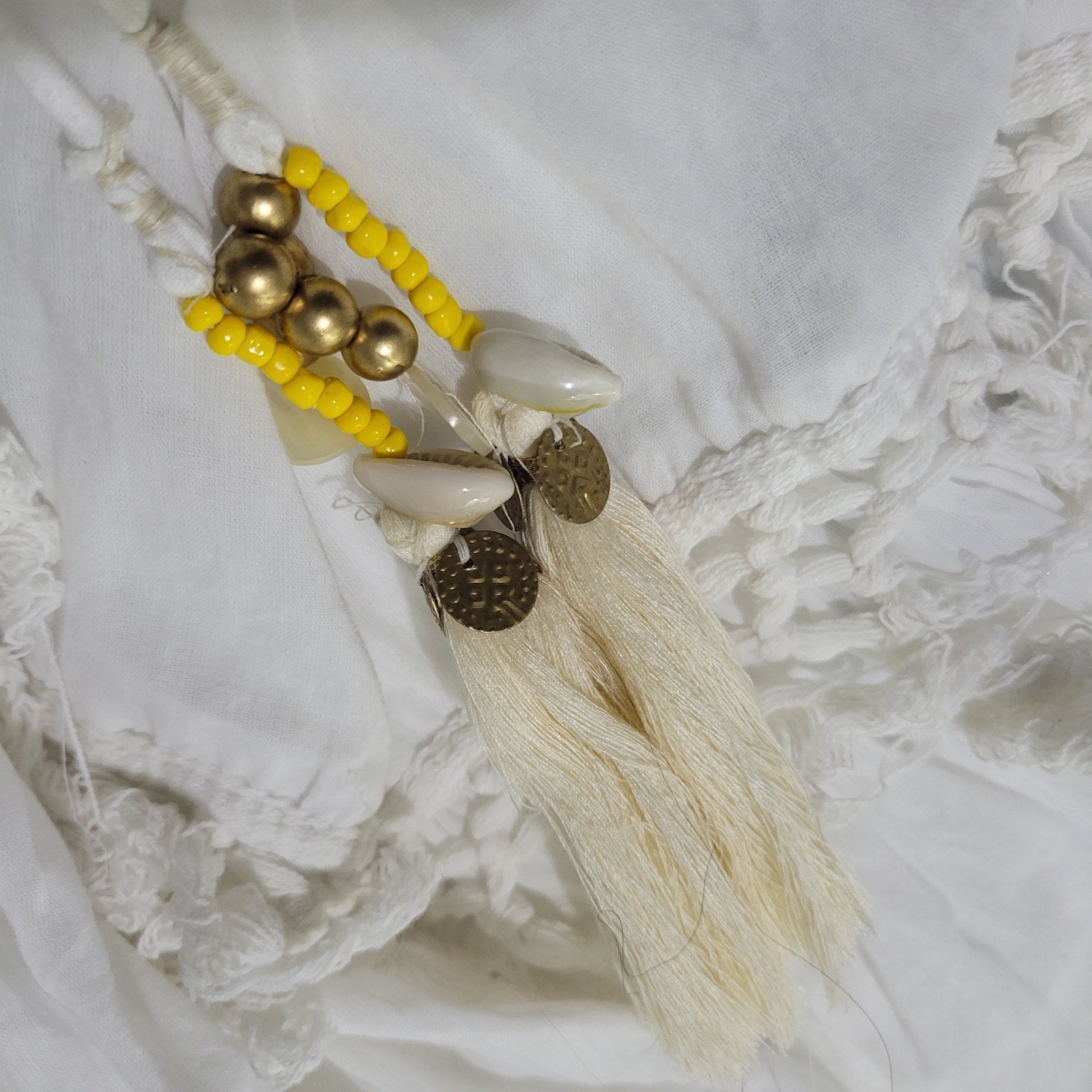True Destinations Tiered Maxi Dress White Bohemian Voile Lightweight Cotton Fringe Coverup Small