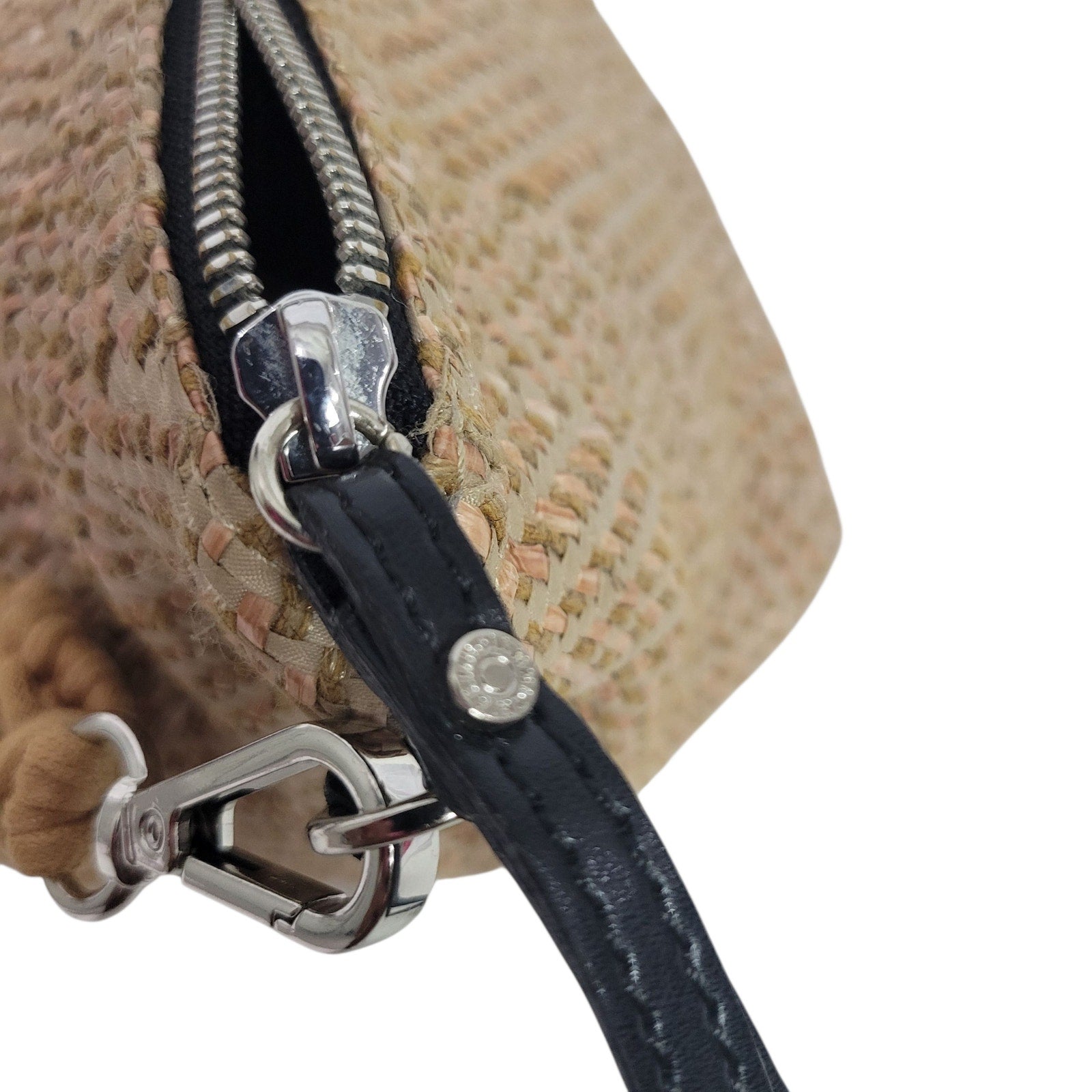 Gianni Chiarini Firenze Straw Bag Tan Woven Shoulder Slouchy Hobo Raffia Leather
