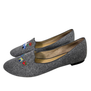 Talbots Ryan Holiday Loafers Grey Christmas Gifts Flats Embroidered Novelty Festive XMas Shoes 10
