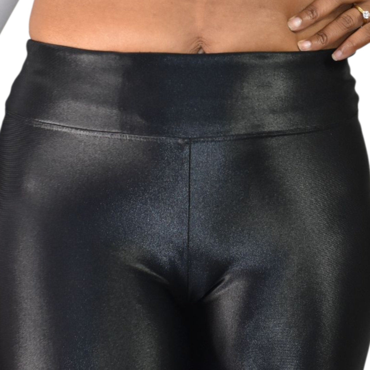 Koral Densonic Bike Shorts Black High Rise Activewear Training Shiny Shimmer Stretch Lycra Medium