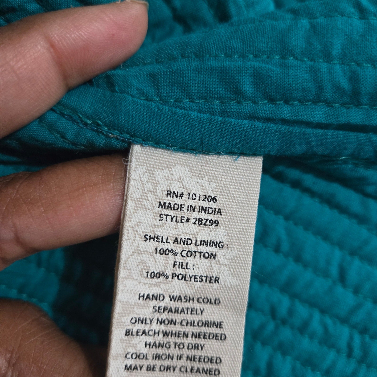 Soft Surroundings Quilted Jacket Green Teal Boho Paisley Floral Cotton Mandala Print Artistic XS