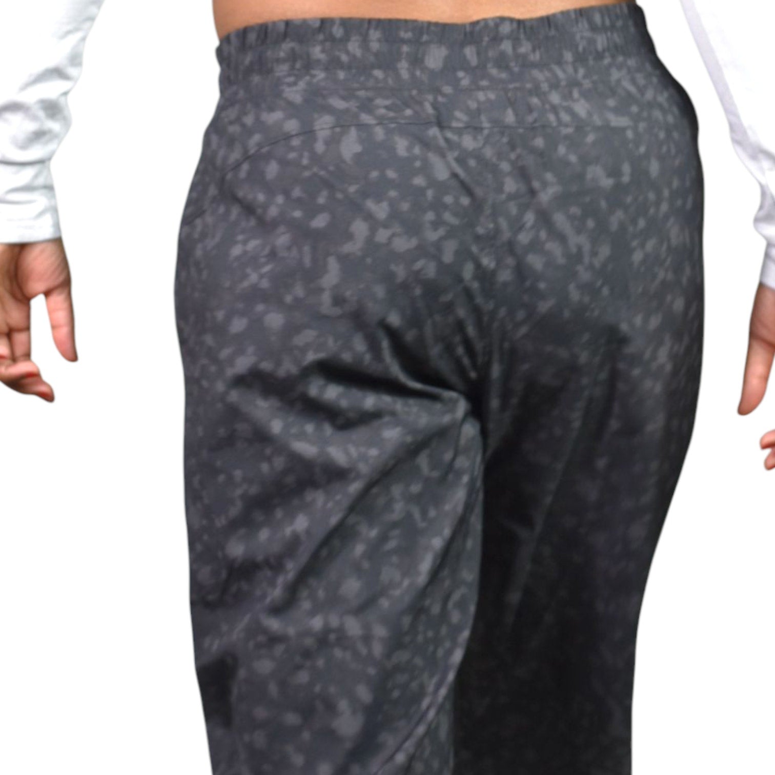 Gap Runaround Ankle Pants Black Leopard Tapered Pull On Elastic Lightweight Stretchy Casual Travel Medium