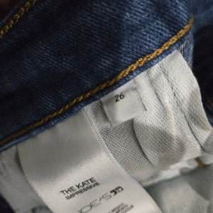 Joes The Kate Jeans Blue High Rise Wide Leg Retro Medium Wash Stretch Denim Impressive Trouser 26