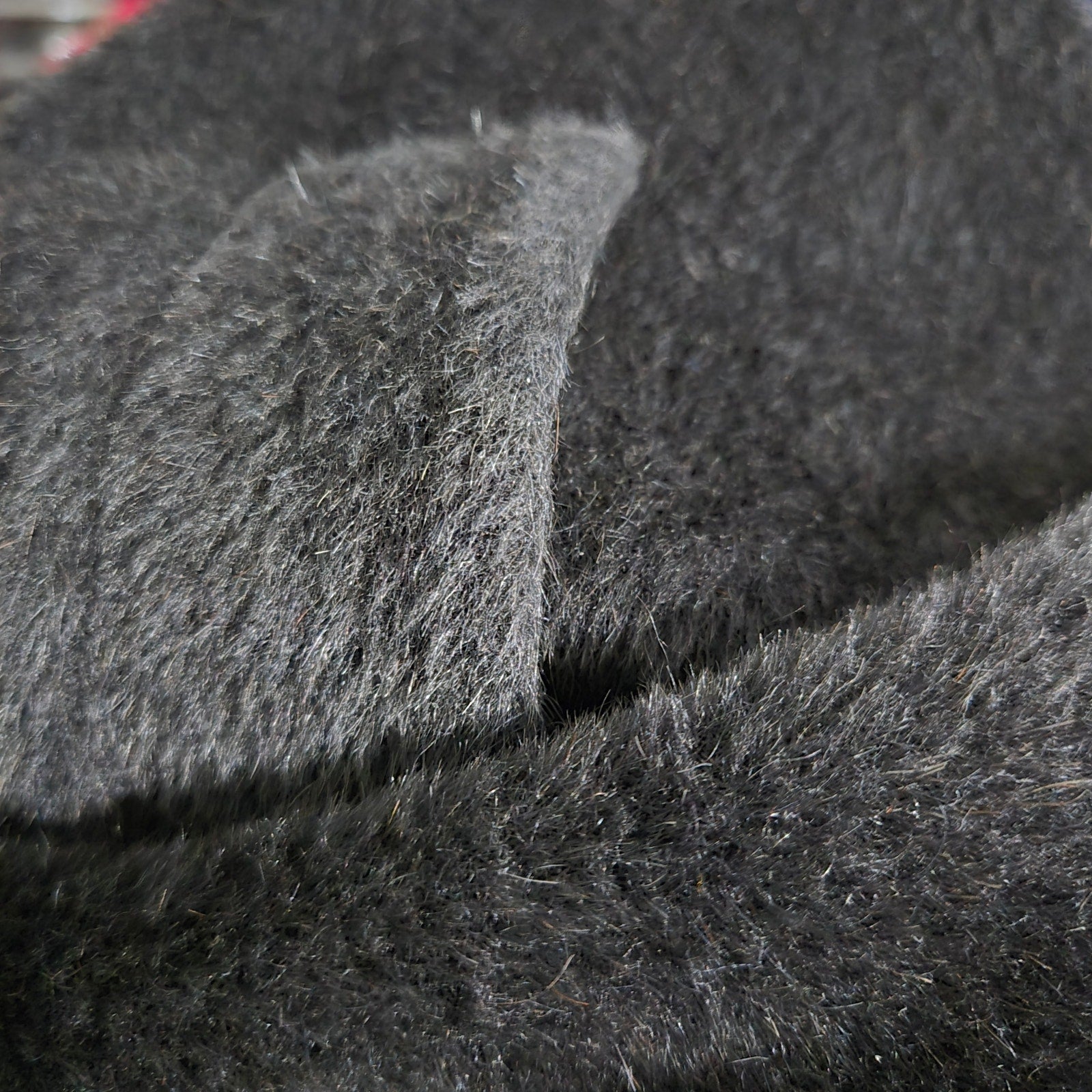 Cinzia Rocca Llama Faux Fur Coat Black Long Maxi Coat Side Slits Luxury Piacenza Wool Blend 2