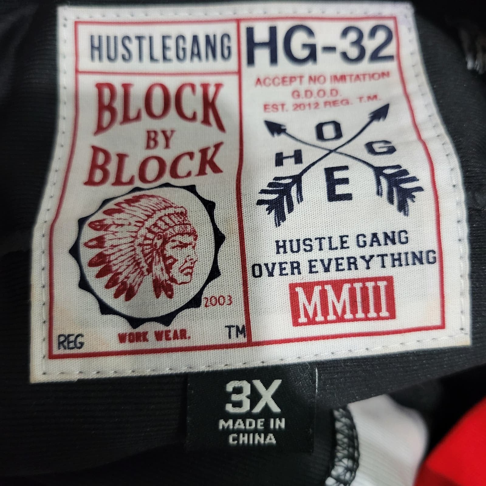 Hustle Gang Bear Jersey Black Red Shirt Football Grid Iron Streetwear Graphic Big Tall Mens 3X