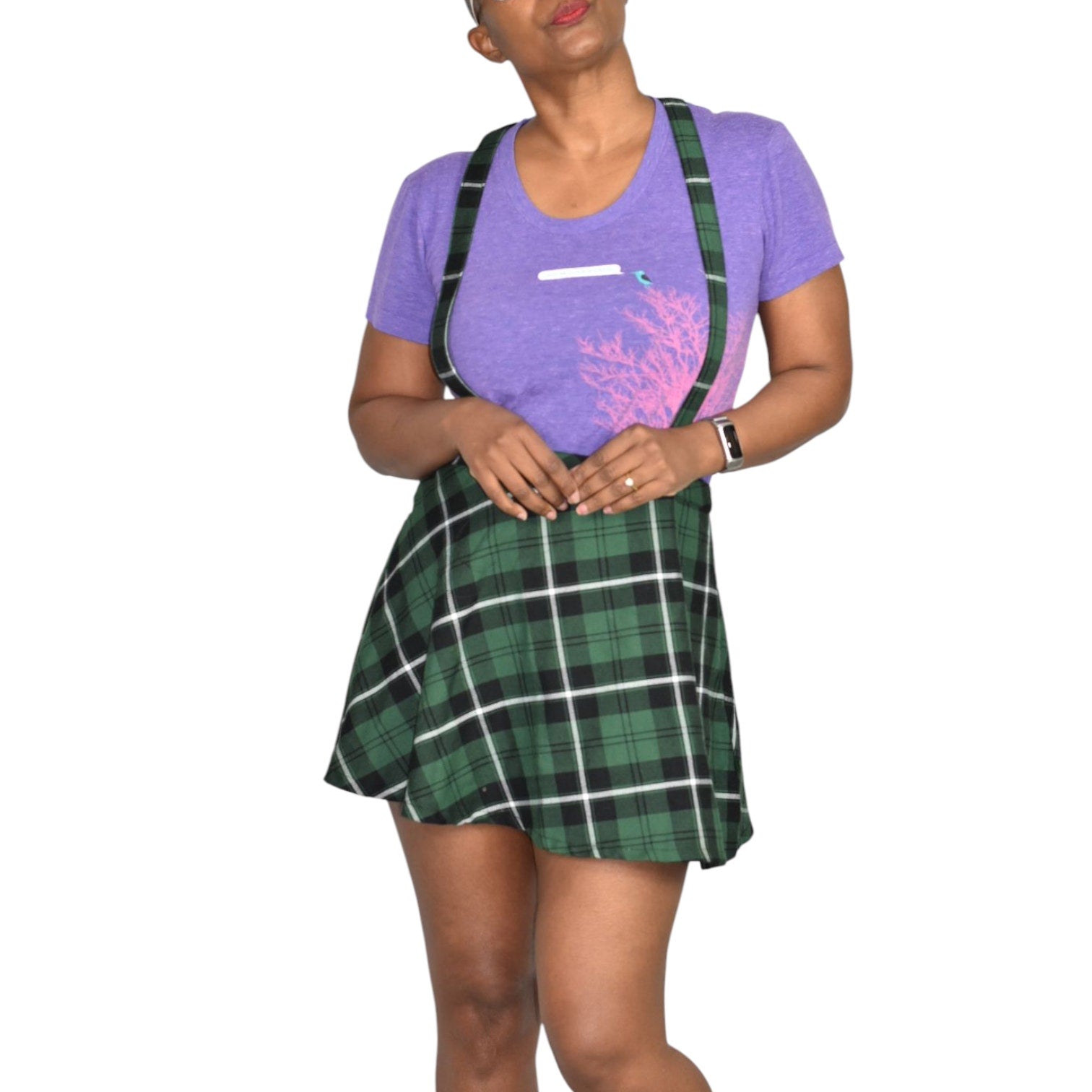 Royal Bones Plaid Suspender Skirt Green Mini Tartan Check Daang Goodman Tripp Small