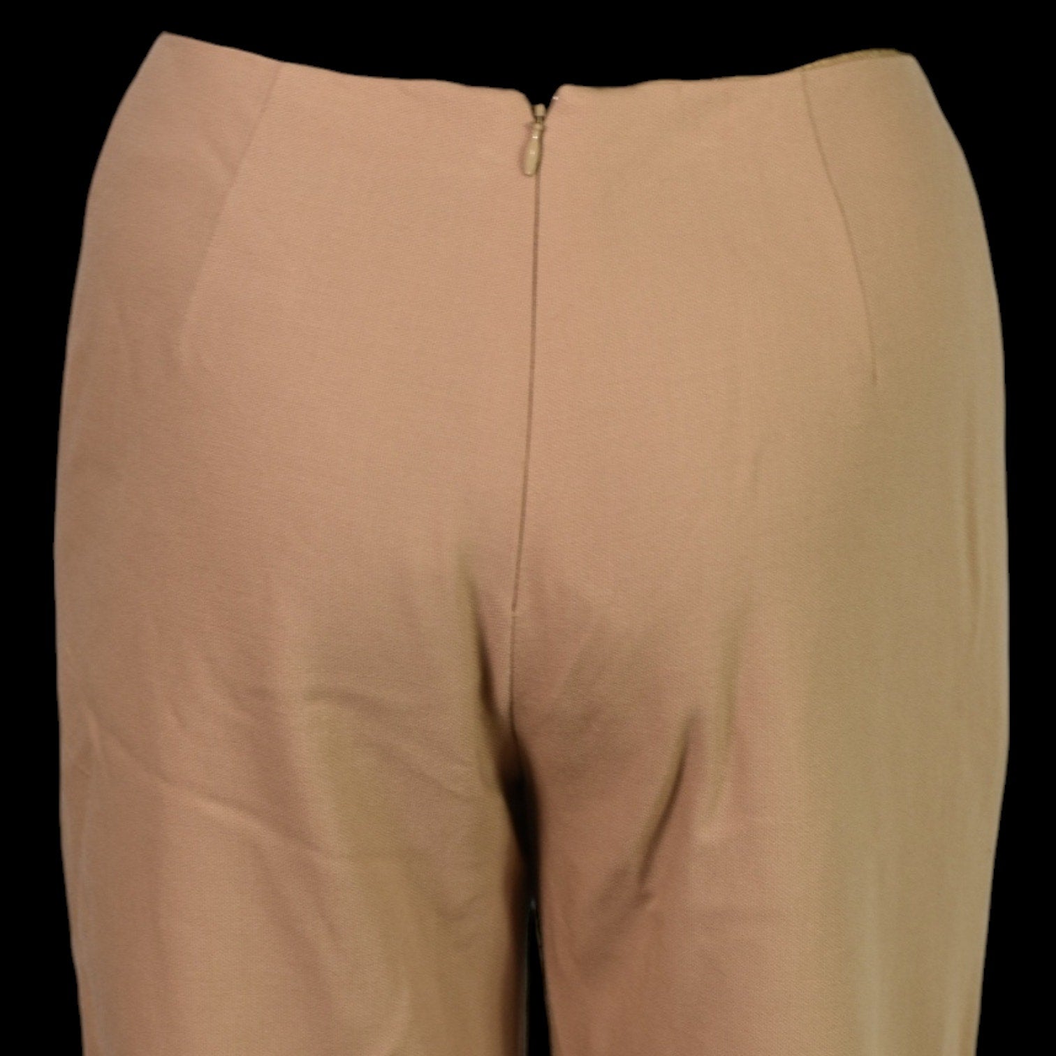 Oscar de La Renta Trousers Tan Wool Chain Accent High Waist Dress Pants Tapered Size 2 Petite