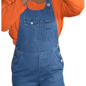 APC Arizona Bib Overalls Blue Denim Dungarees Cotton Jumpsuit Carpenter Medium Wash Straight Leg 34 XS