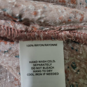 Hinge Slip Dress Brown Print Maxi Rayon Sundress Spaghetti Straps Lounge Tent Flowy Simple Small