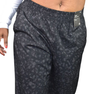 Gap Runaround Ankle Pants Black Leopard Tapered Pull On Elastic Lightweight Stretchy Casual Travel Medium