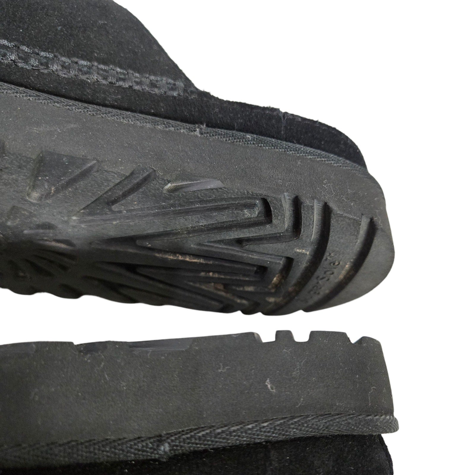 Ugg Goldenstar Cross Slide Sandals Black Platform Open Toe Suede Chunky Lug Sole Flat Form Criss Cross 9