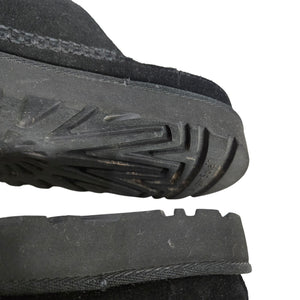 Ugg Goldenstar Cross Slide Sandals Black Platform Open Toe Suede Chunky Lug Sole Flat Form Criss Cross 9